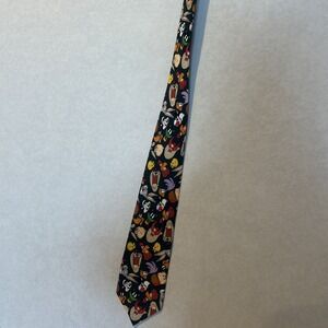 Warner Bros Looney Tunes Tie 1995‎ Print OS 90s Vintage Retro Cartoon Novelty